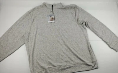 Mens Greg Norman 1/4 Zip Sweater Pullover Beige Brown XL