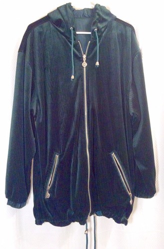 green velvet hooded coat