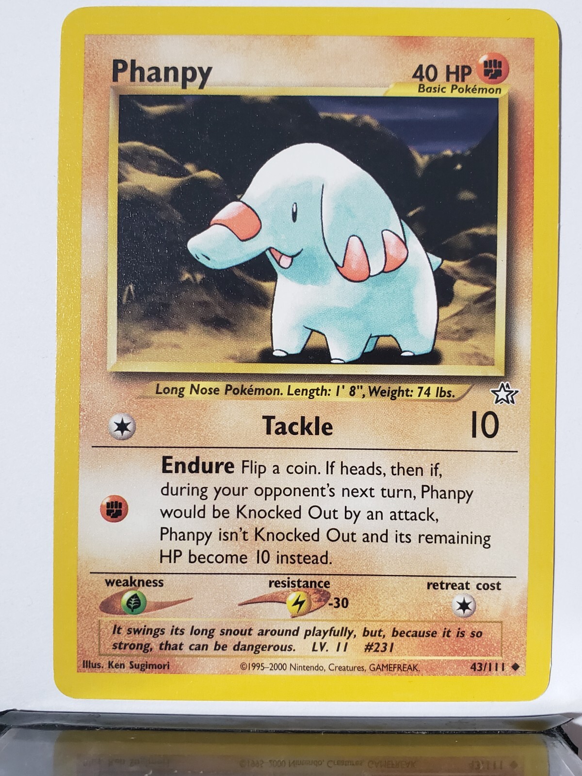 Phanpy 43/111 VLP - Neo Genesis Pokemon Card $2 Combined Shipping