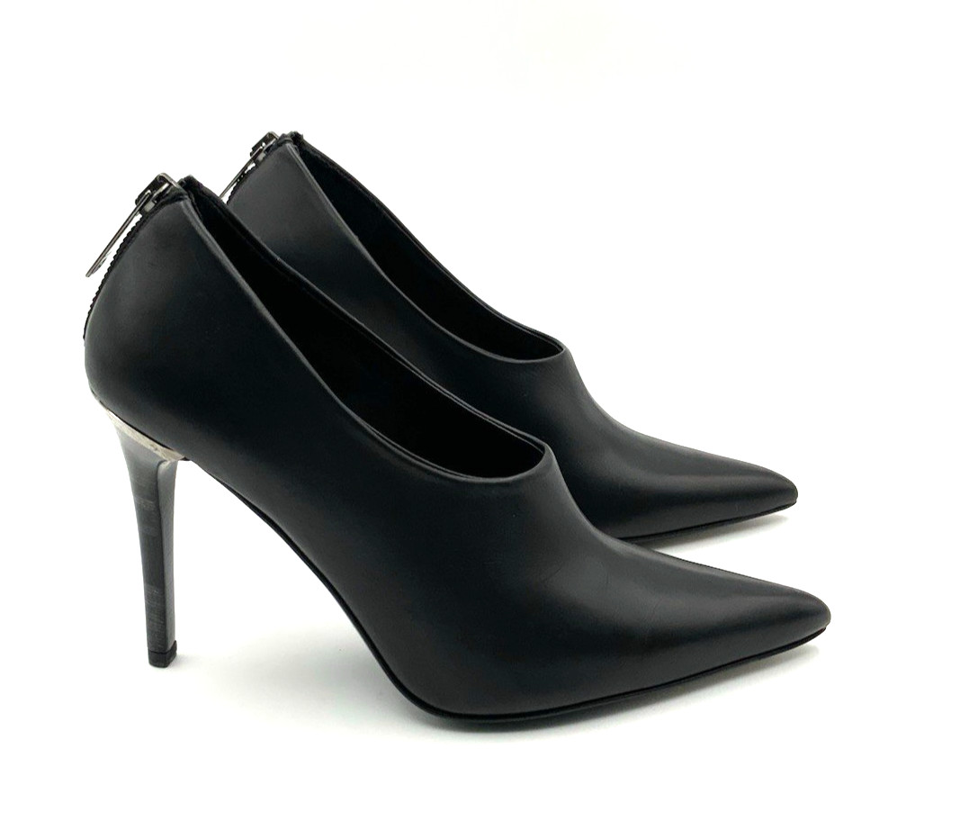 Burberry Boots Black Matted Leather Stiletto Heeled Size 37 thumbnail 10