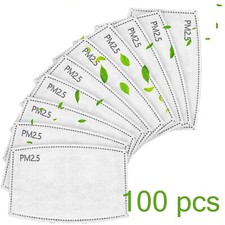 100 Pack PM2.5 Filters Activated White 5 Layers Replacement Filters