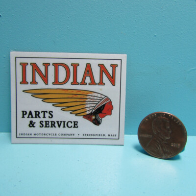 Insegna Da Officina Retr&ograve; Per Moto Indian In Miniatura - Perfetta Per La Casa Delle Bambole In Scala 1:12