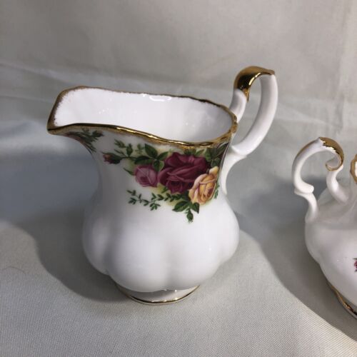Royal Albert "Old Country Roses" Bone China COVERED SUGAR & CREAMER Gold Trim - Picture 3 of 10