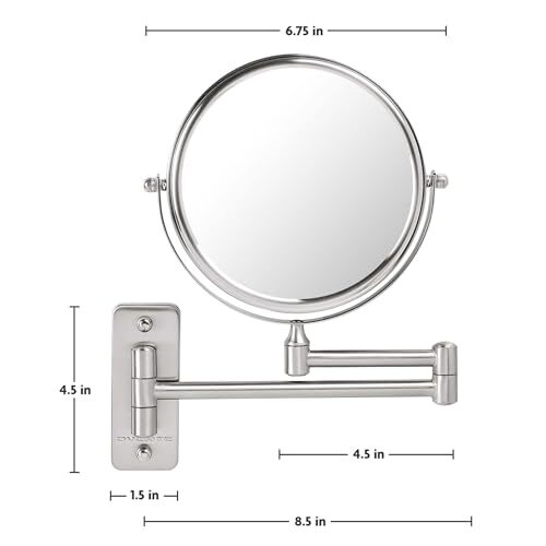 OVENTE 7" Wall Mounted Makeup Mirror with  Assorted Colors , Sizes , Styles 