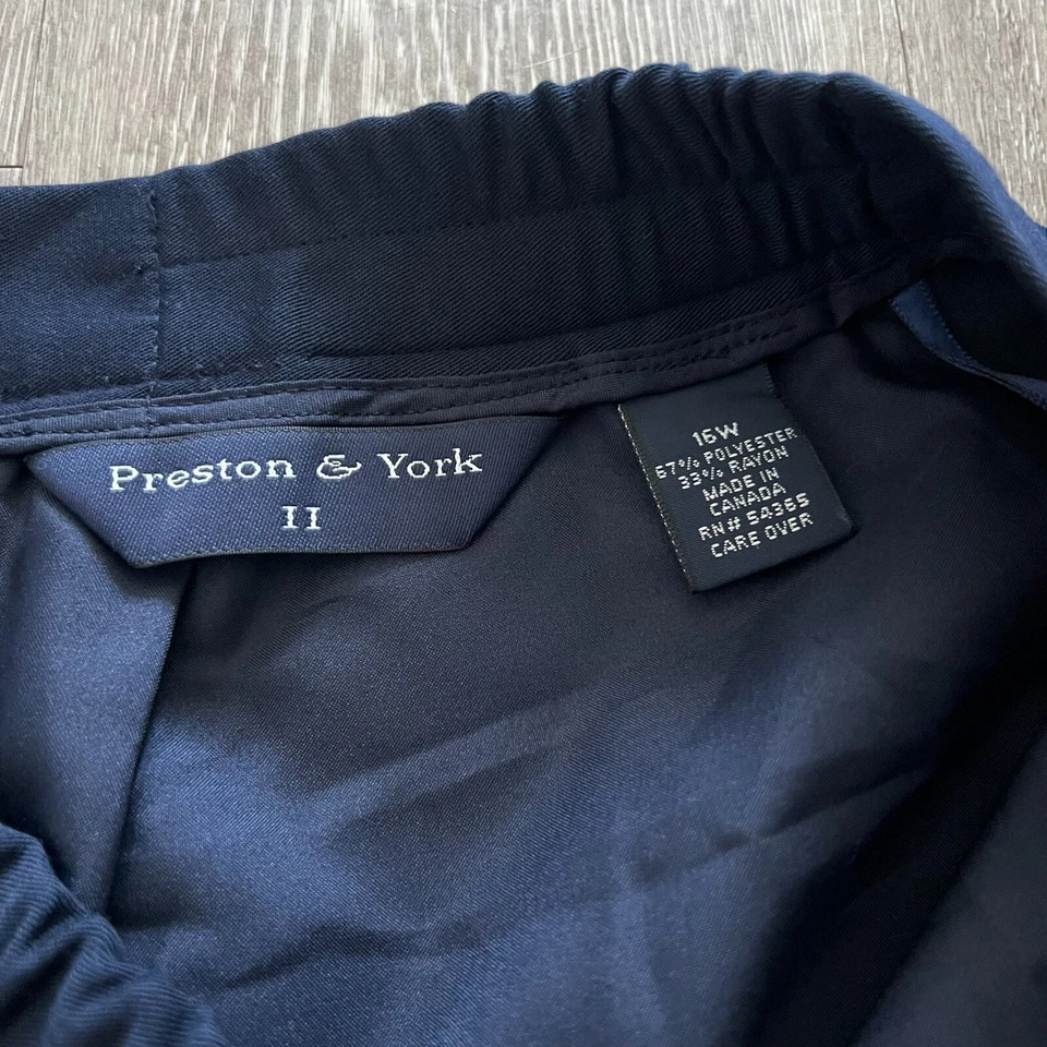 Preston & York 女式铅笔裙海军蓝 16 码 — 第 2/3 张图片