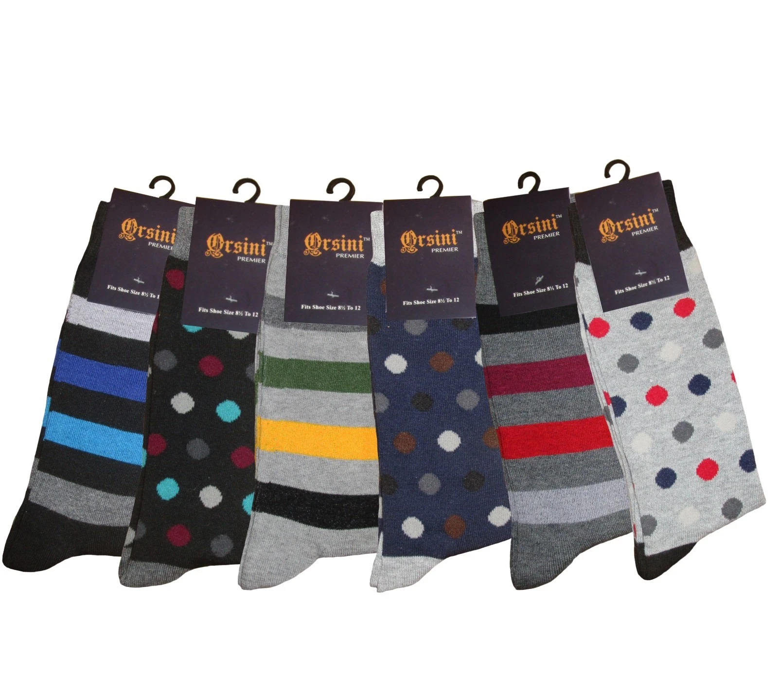6 PK MEN'S DRESS SOCKS FIRST QUALITY AMERICAN SIZE 10-13 COTTON NOVELTY SOCKS