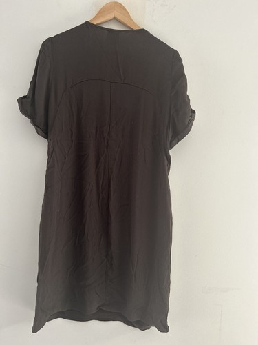The Ark Dress Size XL short sleeve Tunic Style Damaged Pocket Chocolate Brown - Picture 6 of 10