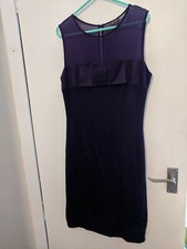 Phase Eight Purple Bodycon Mesh Bow Detail Dress Size 12 Party Wedding Races