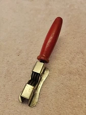 P-Vintage Red Wood Handle EVERSHARP Knife Scissor Sharpener Kitchen Utensil