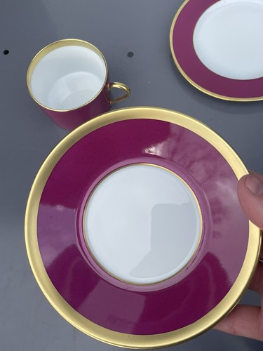 Haviland Laque de Chine Aubergine Salad Plate, Bread, Saucer Cup Store Display - Picture 7 of 11