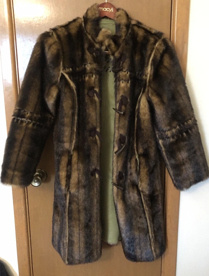 Abrigo Terry Lewis Clásico Lujos Mujer Imitación Gamuza Imitación Piel Forrado Verde Talla PXS Foto 3 de 4