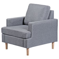 Fabric Accent Chairs for Living Room Upholstered Armchair Single Sofa Chair Gray