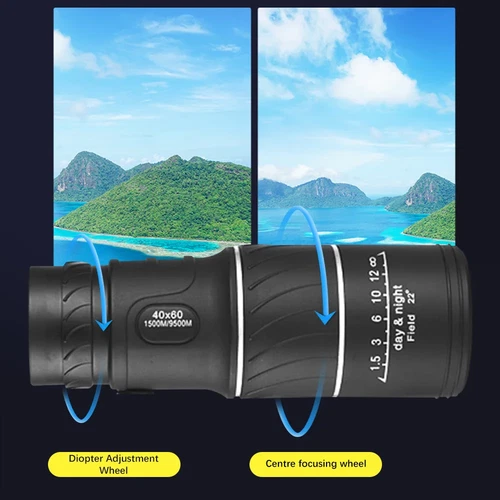 40X60 Monocular Binoculars With Night Vision BAK4 Prism High Power Waterproof - Picture 3 of 12