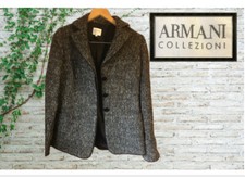 Armani Collezioni : Designer Tweed Sequinned Blazer Jacket : U.k. 10 / It 42