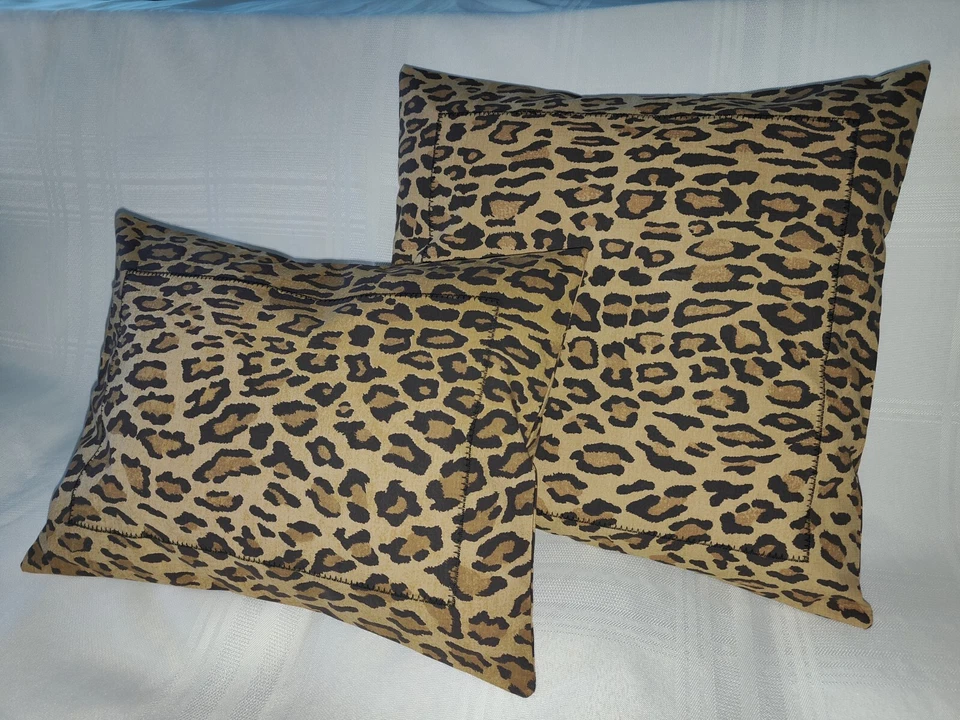 2 fundas de almohada Ralph Lauren Aragón Leopardo 12x16 y 16x16 pulgadas nuevas Foto 2 de 4