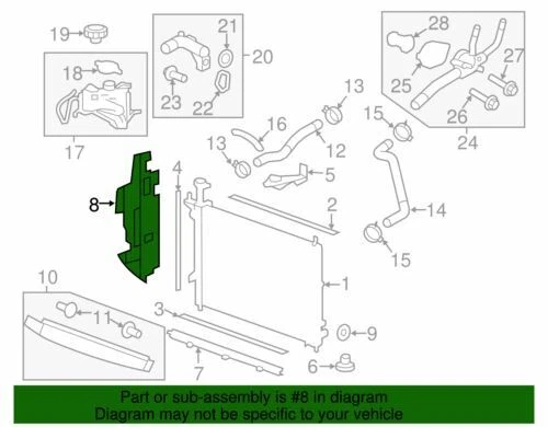 Deflector de aire radiador lateral derecho genuino GM 2009-2012 Chevrolet Traverse 22866690 Foto 4 de 4