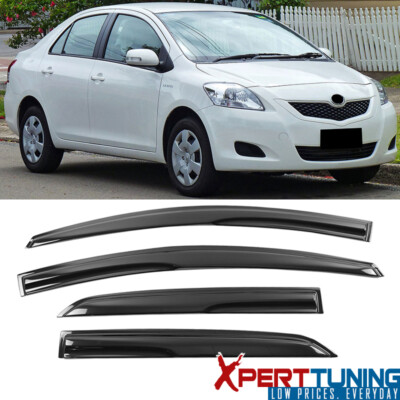 Fits 07-13 Toyota Yaris XP90 Sedan Mugen Acrylic Window Visors Rain Guard 4Pc