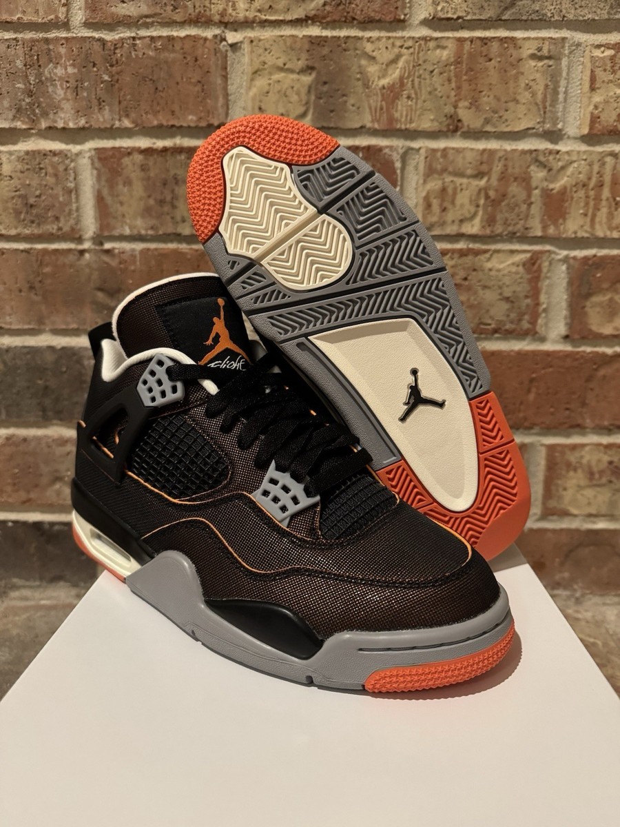 New Nike Air Jordan 4 Retro Starfish Black Sail CW7183-100 Women's