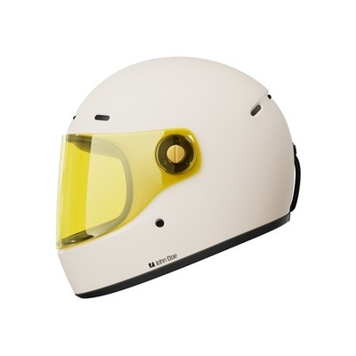 John Doe JD/ONE Motorrad-Helm klassischer Integralhelm Frozen Off-White