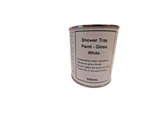 1 x 500ml Gloss White Shower Tray And Bath Base Paint.