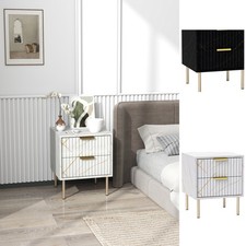 Modern Bedside Table Bedside Cabinet with 2 Drawers for Bedroom, Refurbished