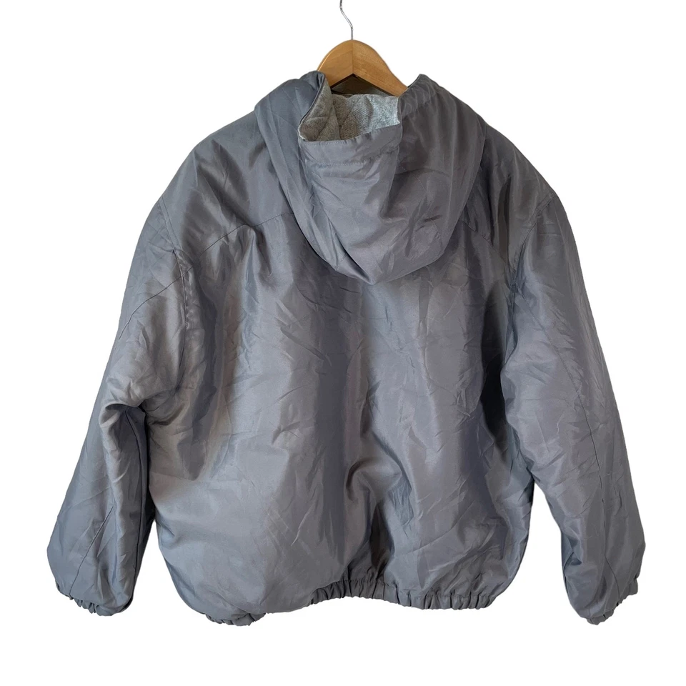 ATHLETIC WORKS Mens Full Zip Hooded Windbreaker Jacket Gray M 38/40 Gorpcore Y2k - Image 3 of 4