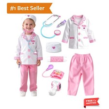 Charming 8 PCS Kids Doctor Dress Up Set - Perfect for Halloween Birthdays