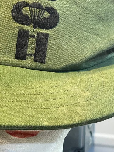 Vintage Vietnam Era US Army Captain Hat Cap Green Theater Made Embroidered - Picture 5 of 9