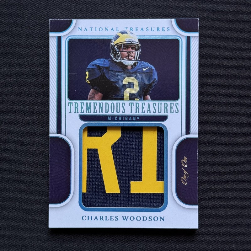 2023 National Treasures Charles Woodson Tremendous Patch #TRT-CHW 1/1 - Michigan