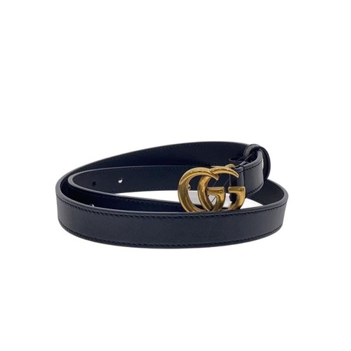 GUCCI Leather Belt, Black, Women's 409417