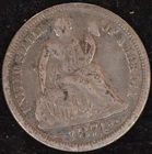 1874 Arrows at Date, VF Liberty Seated Dime
