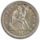 1854 Arrows Seated Liberty Quarter Almost Uncirculated AU Coin #27126