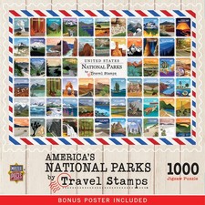 MasterPieces - National Parks Travel Stamps 1000 Piece Jigsaw Puzzle