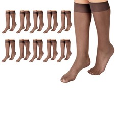 L'eggs Everyday Women's Knee-Highs, Sheer Toe, 100 Nylon, Off Black, One Size