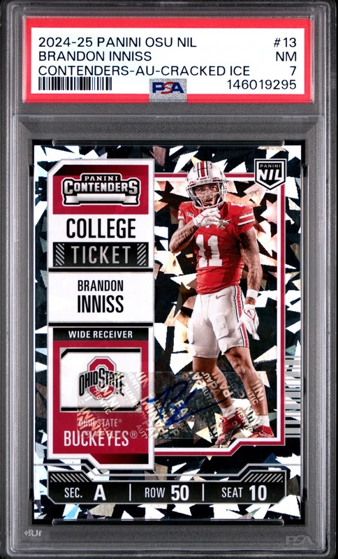 2024 PANINI THE OHIO STATE UNIVERSITY NIL CONTENDERS BRANDON INNISS 25/25 PSA 7