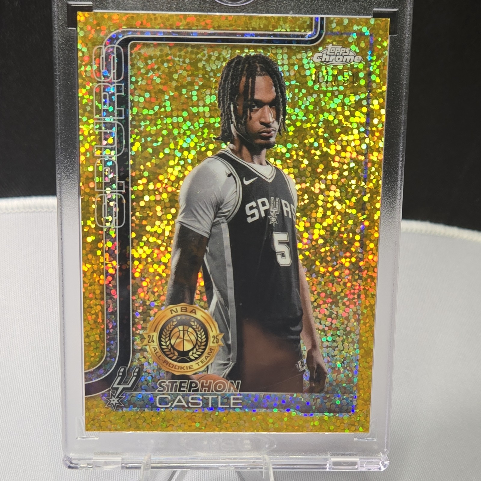 2025 Topps Chrome Gold Speckle Refractor Imag Variation Stephon Castle #228 /50 