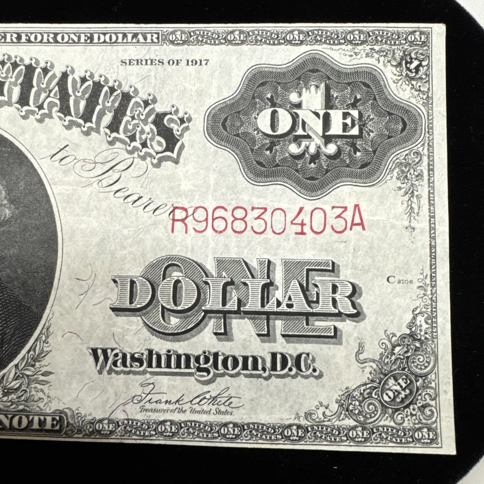 1917 $1.00 Bill FR#36 Legal Tender Note R96830403A Red Seal. UV Test Pass. Real - Image 3 of 4