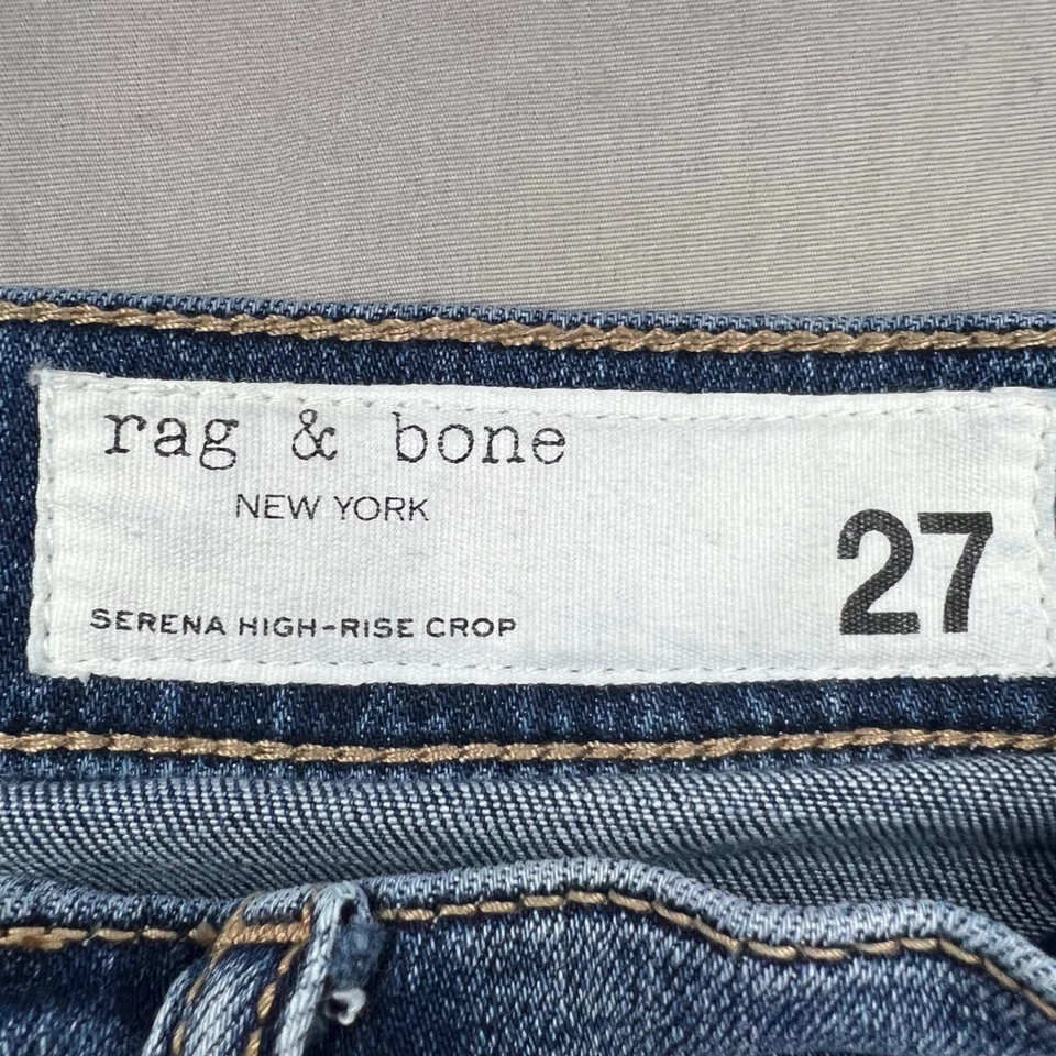 RAG & BONE Jeans Serena High Rise Womens Size 27 Crop Wide Leg Jeans Medium Wash - Image 3 of 4