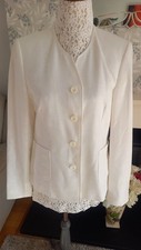 Gray & Osbourn Size 12 White Lined Jacket. VGC. Spare Buttons in Label VGC.