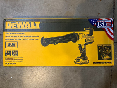 NEW Sealed  DEWALT 20V Max 29oz Adhesive Gun w/20V 2Ah Battery+Charger DCE570D1