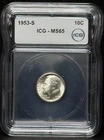 ICG MS65 1953-S US Roosevelt Dime 10C Silver Coin-207