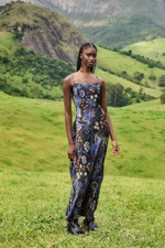 FARM RIO  Snakes Bouquet Black Slip Maxi Dress NWT Small Discontinued!