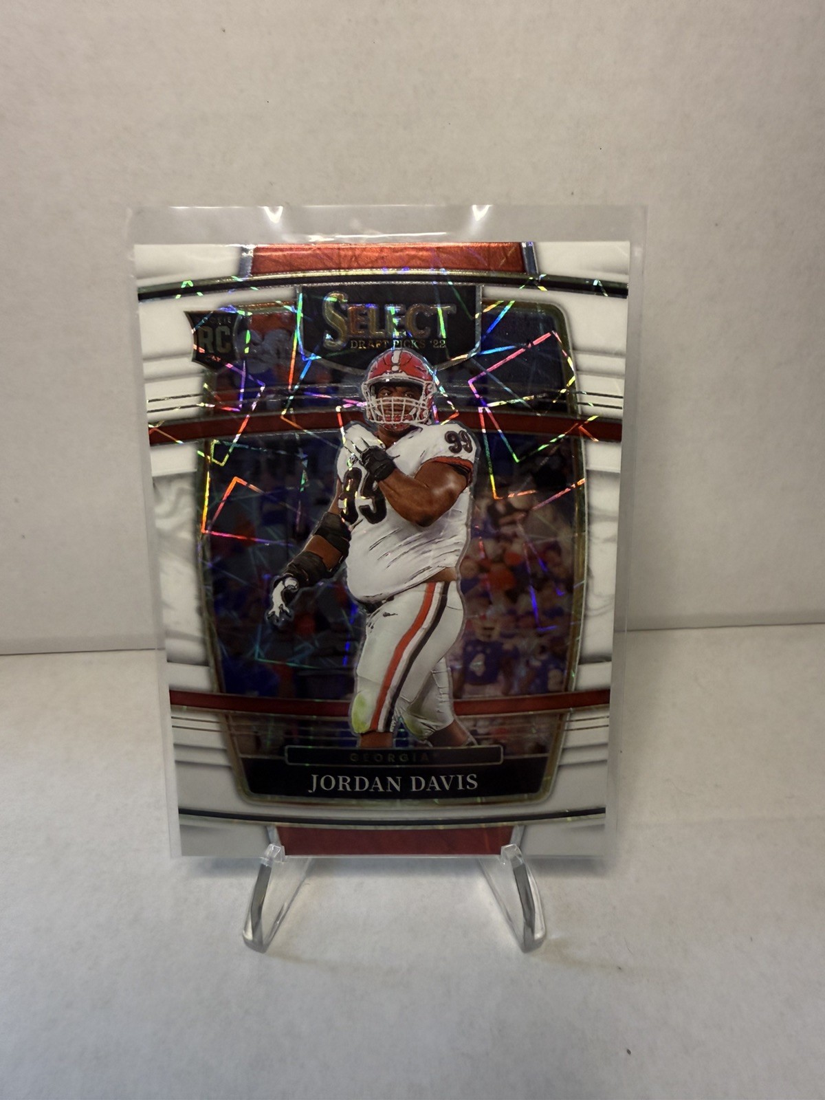 2022 Panini Select Draft Picks-Concourse Jordan Davis #80 White Lazer Prizm (RC)