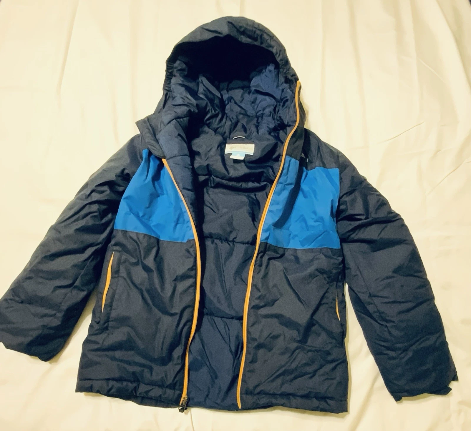 Columbia Youth Navy/Royal Blue Insulated Hooded Winter Coat Size M 10/12