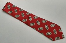 Vintage John Henry Men's Neck Tie Maroon/Red  Gold 100 Silk Made in USA
