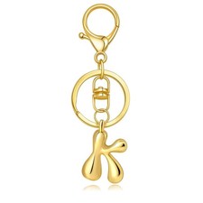 Gold Letter Keychain for Women Cute Small Initial Keychain Charms for Purses ...