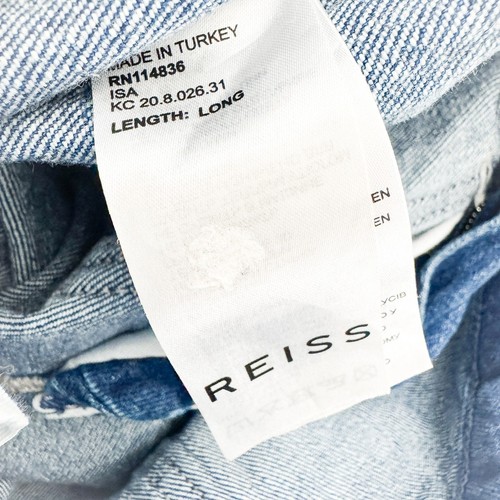Reiss Isa Square Pocket Wide Leg Dark Wash Denim Jeans Zip Fly Size 28 Long  - Picture 7 of 9