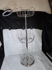 3-Tier Revolving Shoe Tree, Heavy-Duty Steel with Stabilized Base, Holds 18 Pair