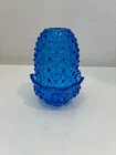Fenton Colonial Blue Hobnail Fairy Lamp Candle Holder