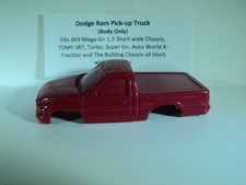 HO scale Slot Car Custom Resin body RED Dodge Ram Pickup Truck Fits AFX 1.5
